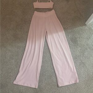 Chic Kids Pink Matching Set with Wide Leg Pants